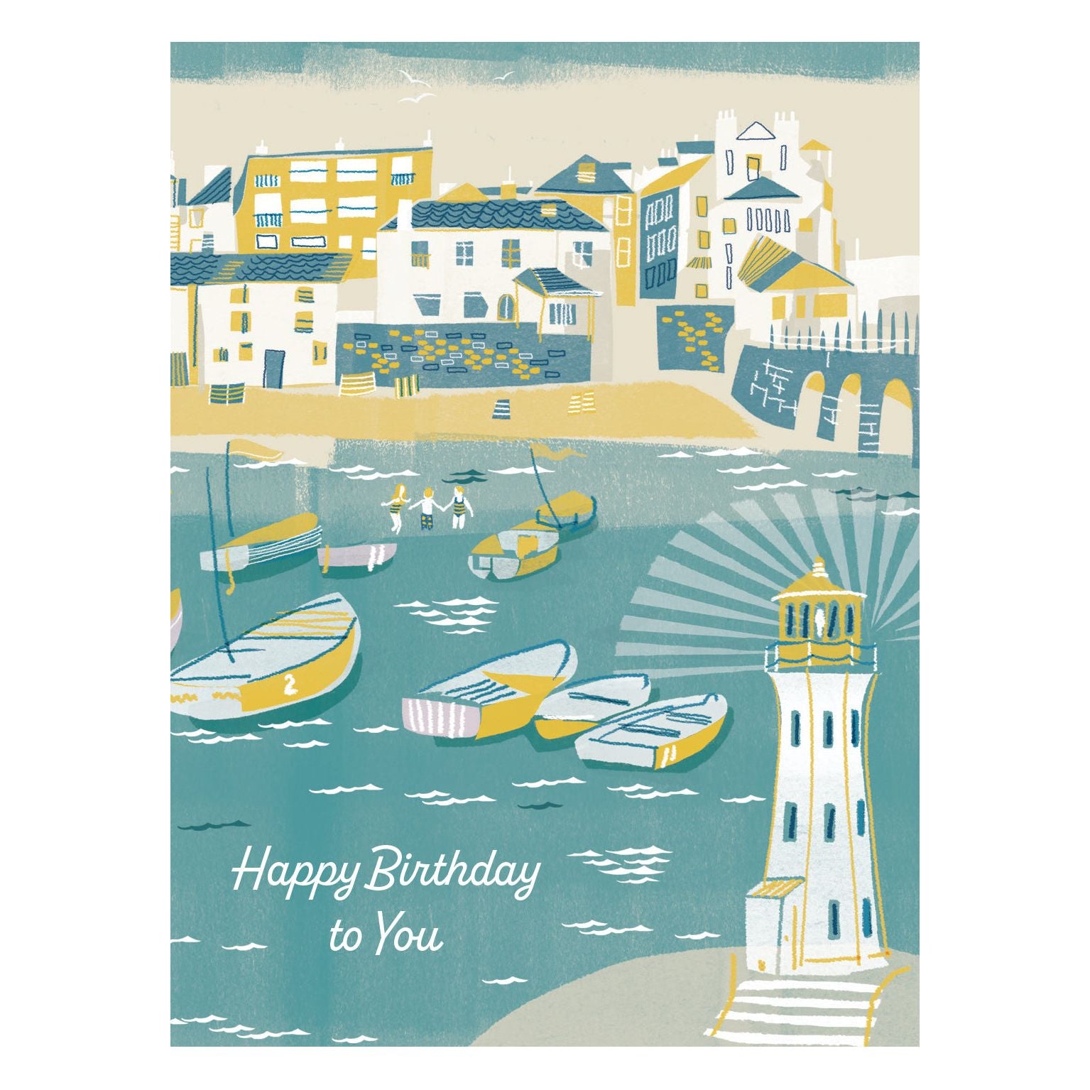 Sea Town Birthday Card